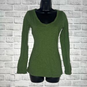 Eyeshadow Long Sleeve Green Top Shirt Size Medium